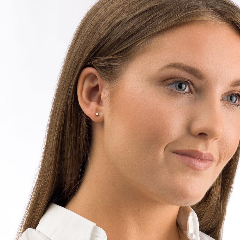 Piercing earrings for women Blomdahl-Gold-Titanium-Bezel-Crystal-Model